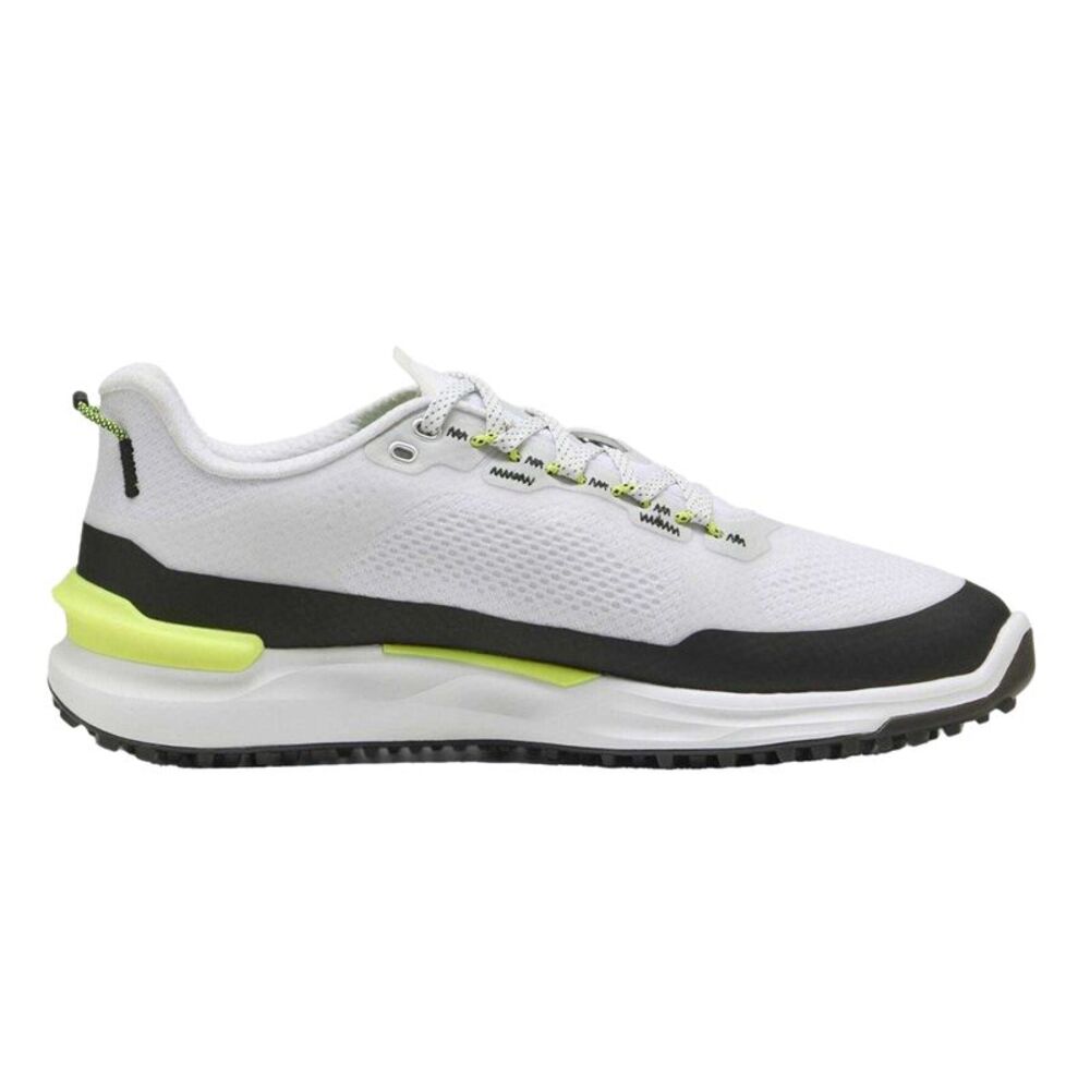 Puma Mens Ignite Elevate X Flat Golf Shoes / White/Black/Yellow